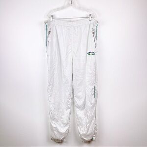 Vintage Adidas White Nylon Tennis Warm Up Track Pants Men's Large RARE